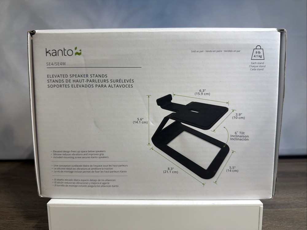 Kanto elevated desktop speaker stands (white)