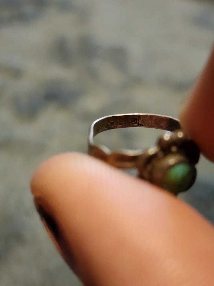 Vintage Sterling Silver & Turquoise Ring Size 2.5