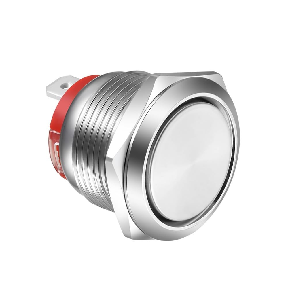 Short Type Push Button 19mm Latching Stainless Steel Push Button Switch 20A/1...