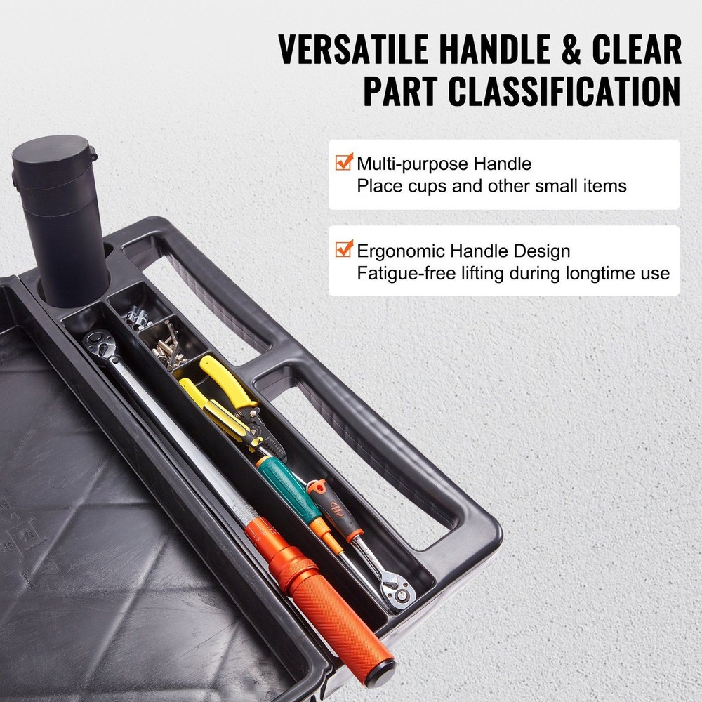Durable 2-Tier Plastic Cart 550lb Capacity Ergonomic Handle & Storage