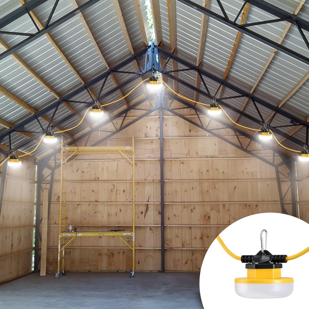 LEDIARY 100FT LED Construction String Lights, 150W 15000LM String Work Light,
