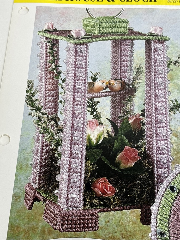 Birdhouse & Clock Annie's Attic Plastic Canvas Pattern Page