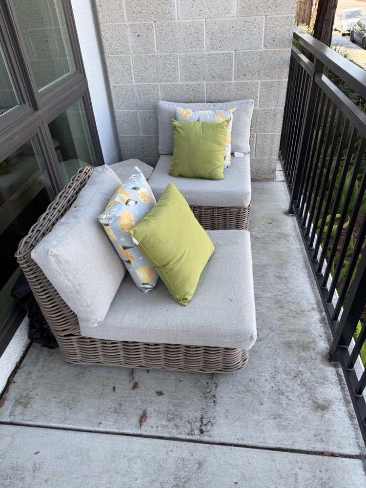 gray outdoor chairs steal frame