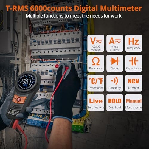 Smart Multimeter Tester - 6000 6000 Count Manual Range Multimeter Color Screen