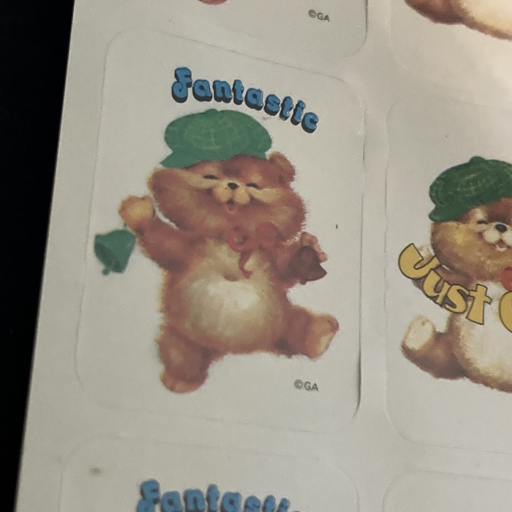 Vintage 80’s Eureka PERSONALITY BEAR Sticker Sheets grading seals) - Rare