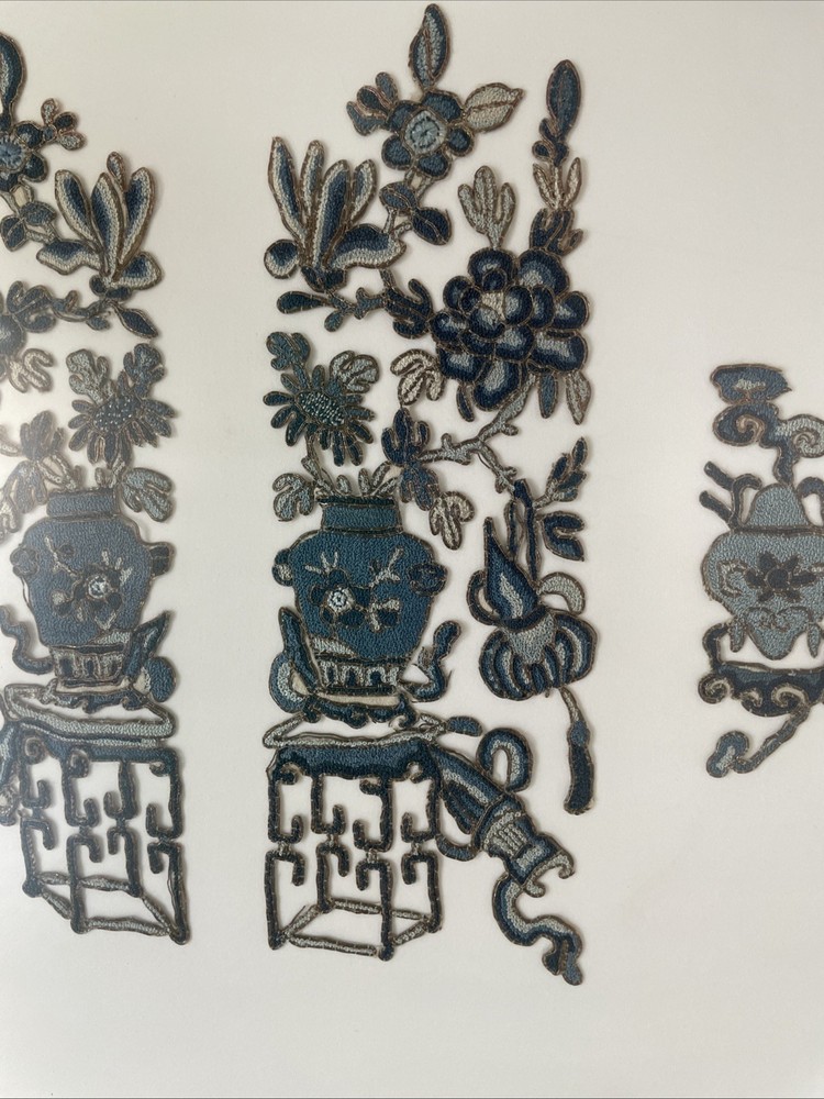 Chinese Medallions Textiles Framed