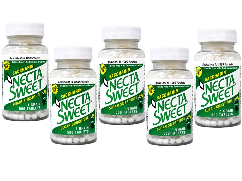 Necta Sweet Sugar Substitute Tablets, 1 Grain, 500 Tablets - 5 Pack