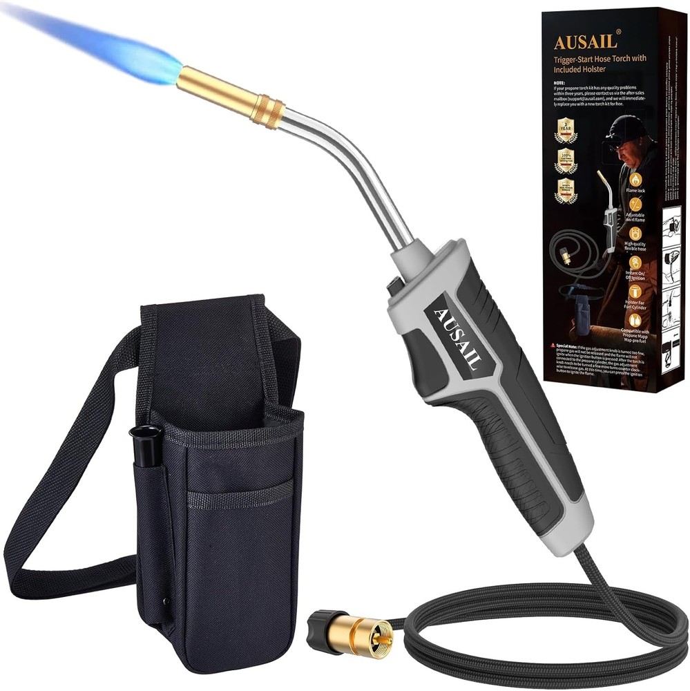 Adjustable Flame Propane Torch with 5FT Hose - Ideal for Welding & DIY Projects