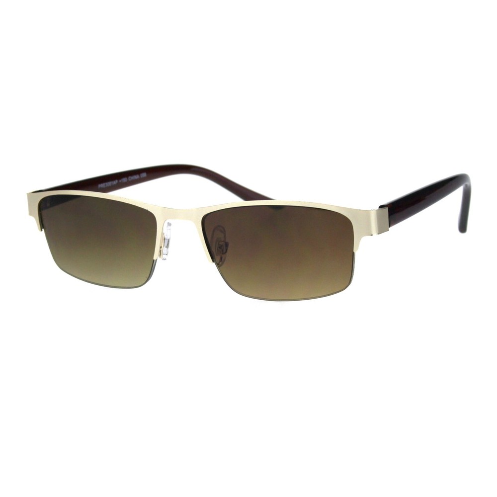 Multi Focus Progressive Reading Sunglasses 3 Powers in 1 Half Rim Rectangle