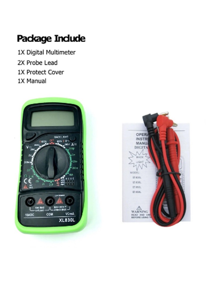 LCD Digital MULTIMETER Voltmeter Ammeter Ohmmeter Volt AC DC Tester Leads Meter