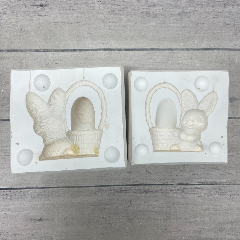 Weaver Ceramic Casting Mold Easter Bunny and Basket Figurine #265