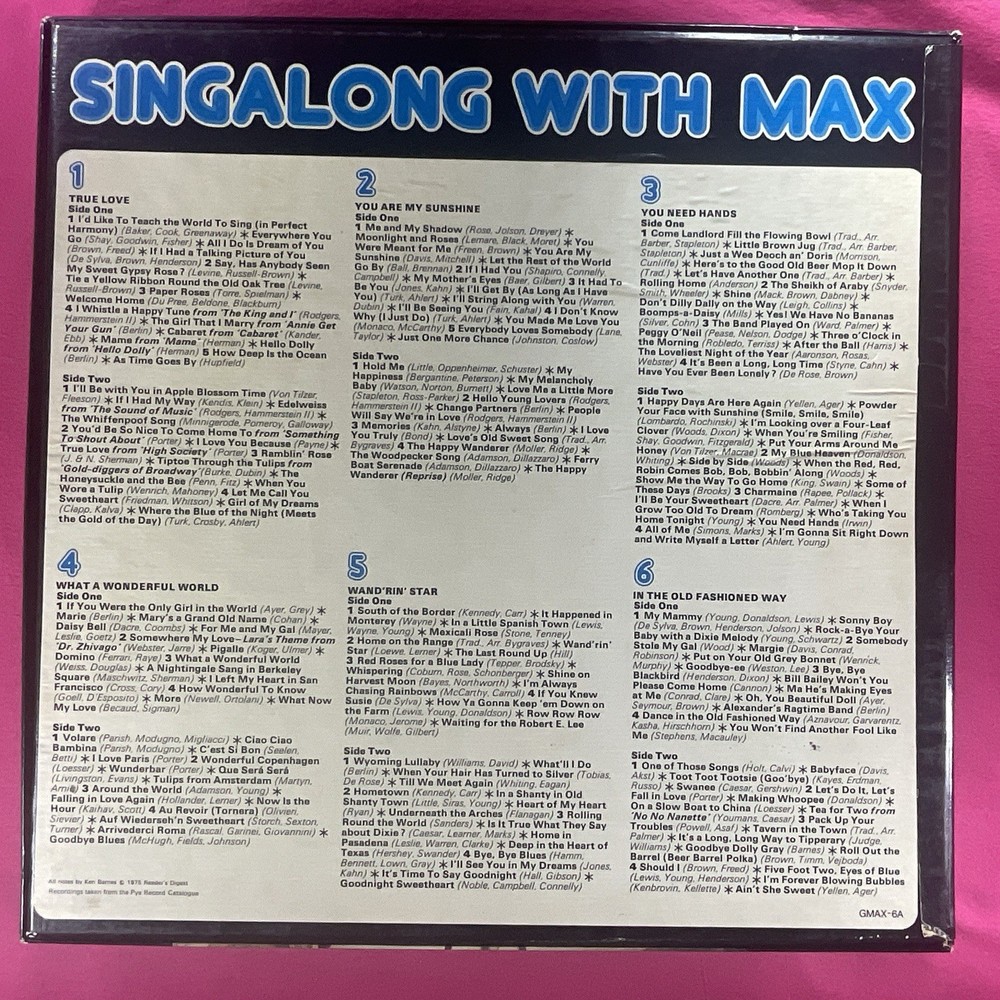 Max Bygraves Vinyl Box Set Singalong With Max UK