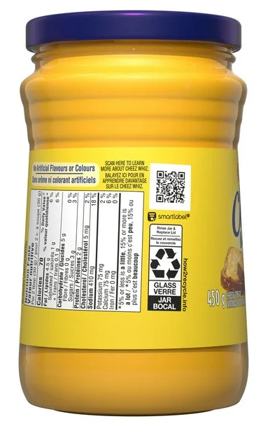 Cheez Whiz Cheese Spread, 450g Jar (3 Pack)