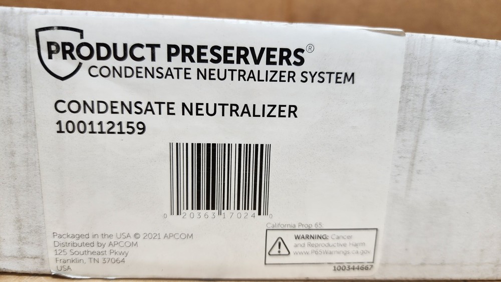 PRODUCT PRESERVERS 100112159 Condensate Neutralizer System