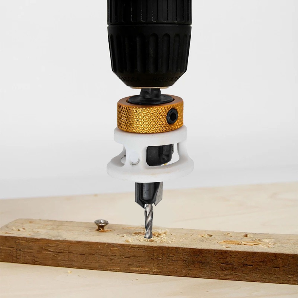 Replaceable Countersink Drill Bits Set of 3 with Adjustable Depth Feature