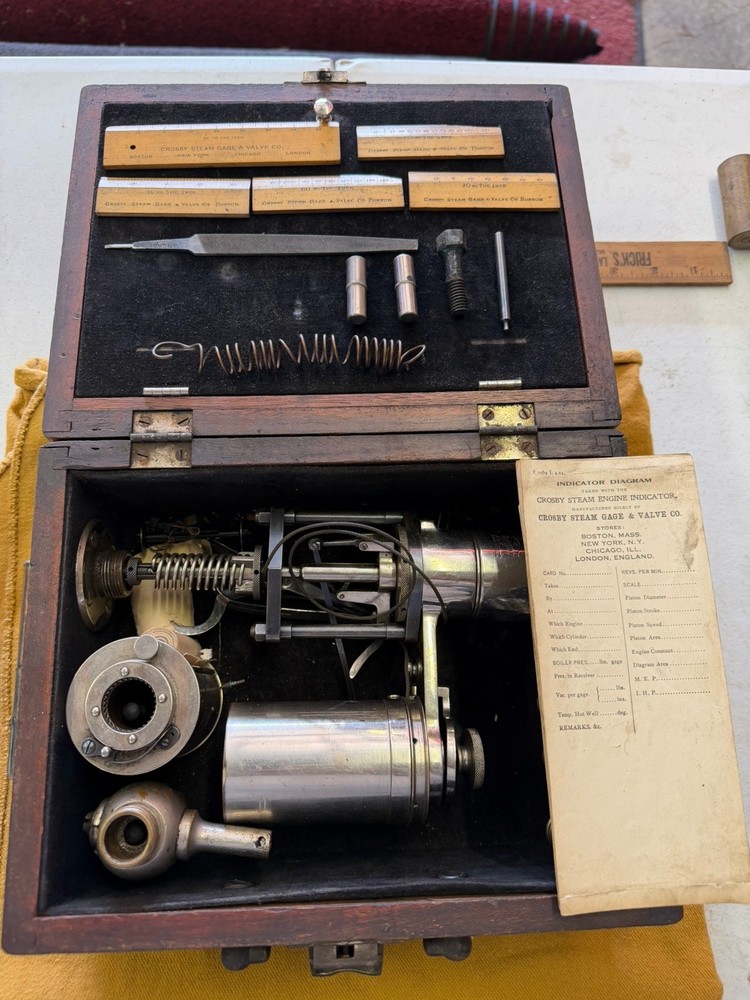 Crosby Steam Engine Indicator In Wood Box Nice