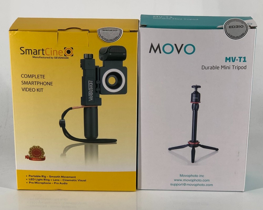 Movo SmartCine Smartphone Video Kit Tripod Bundle Grip Rig Microphone Light Lens