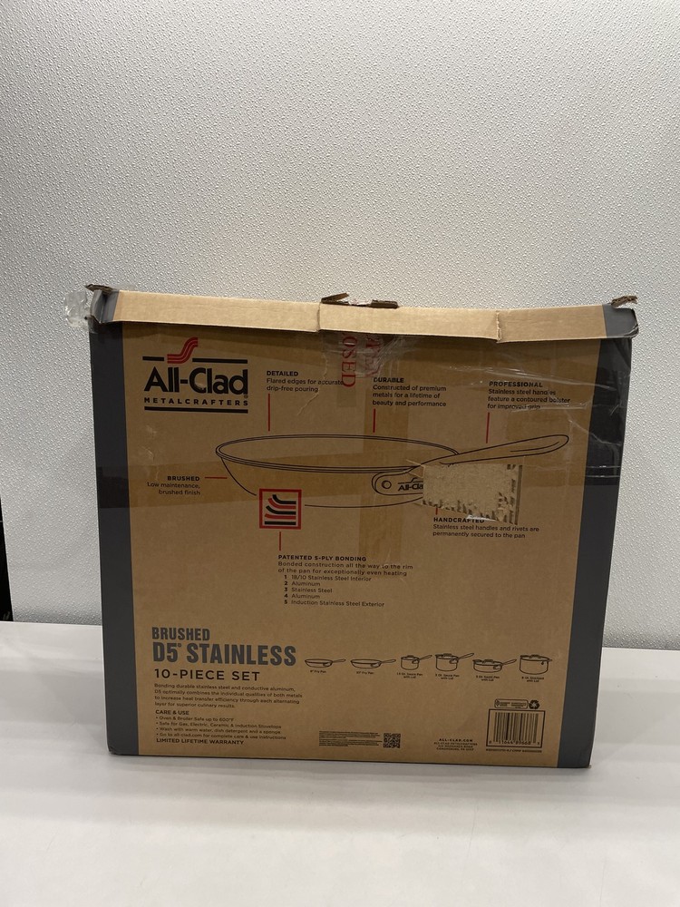 All-Clad Brushed D5 Stainless 10-Piece Cookware Set