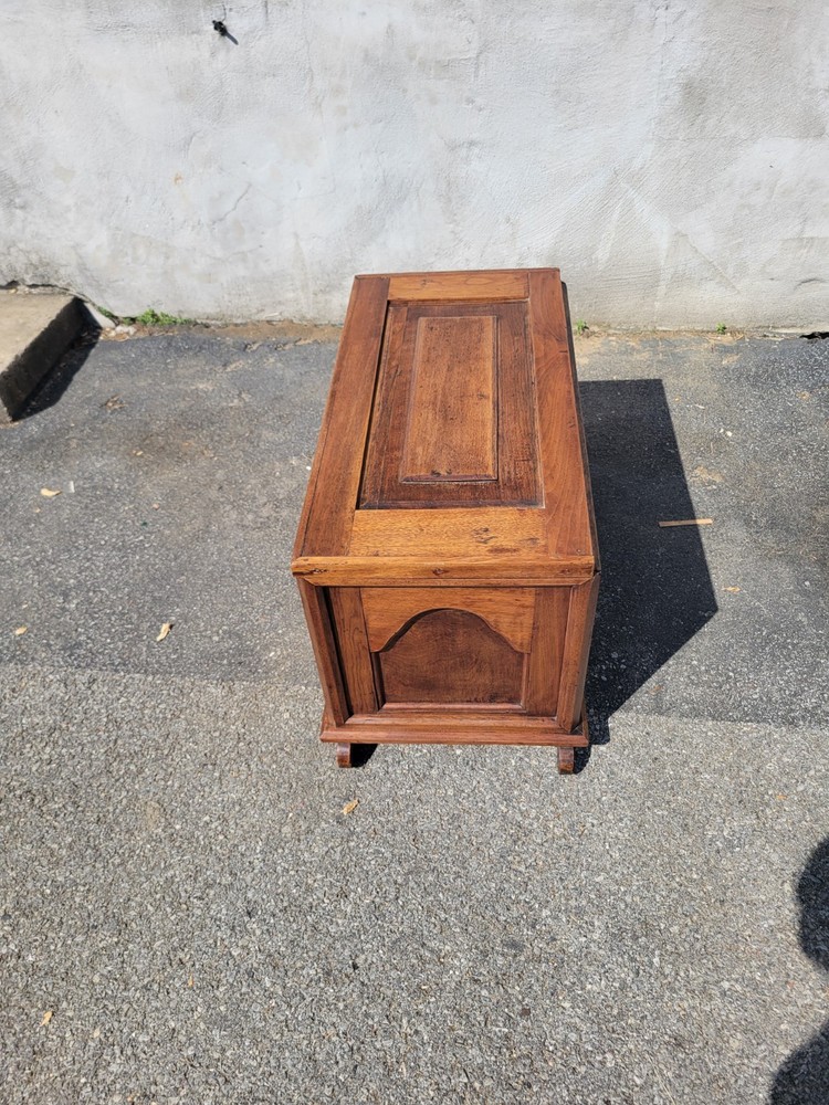 19th Century Antique Solid Walnut Storage Box - Handmade Primitive Trunk