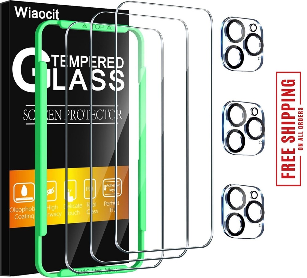 3 Pack Tempered Glass Screen Protector & CameraLens Protector for iPhone 16 ProM