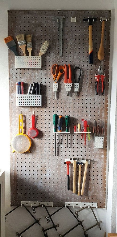 Pegboard Hooks System - Workshop Organization Tool Storage - Wall Mount Garage O