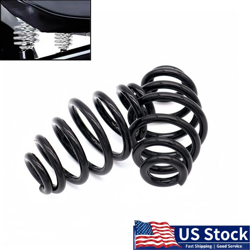 Custom Black Seat Spring Pair for Harley XL883 Softail Chopper