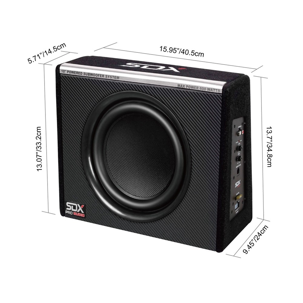 SDX Audio 10” Compact Active Subwoofer System Amplifier Preload Subwoofer