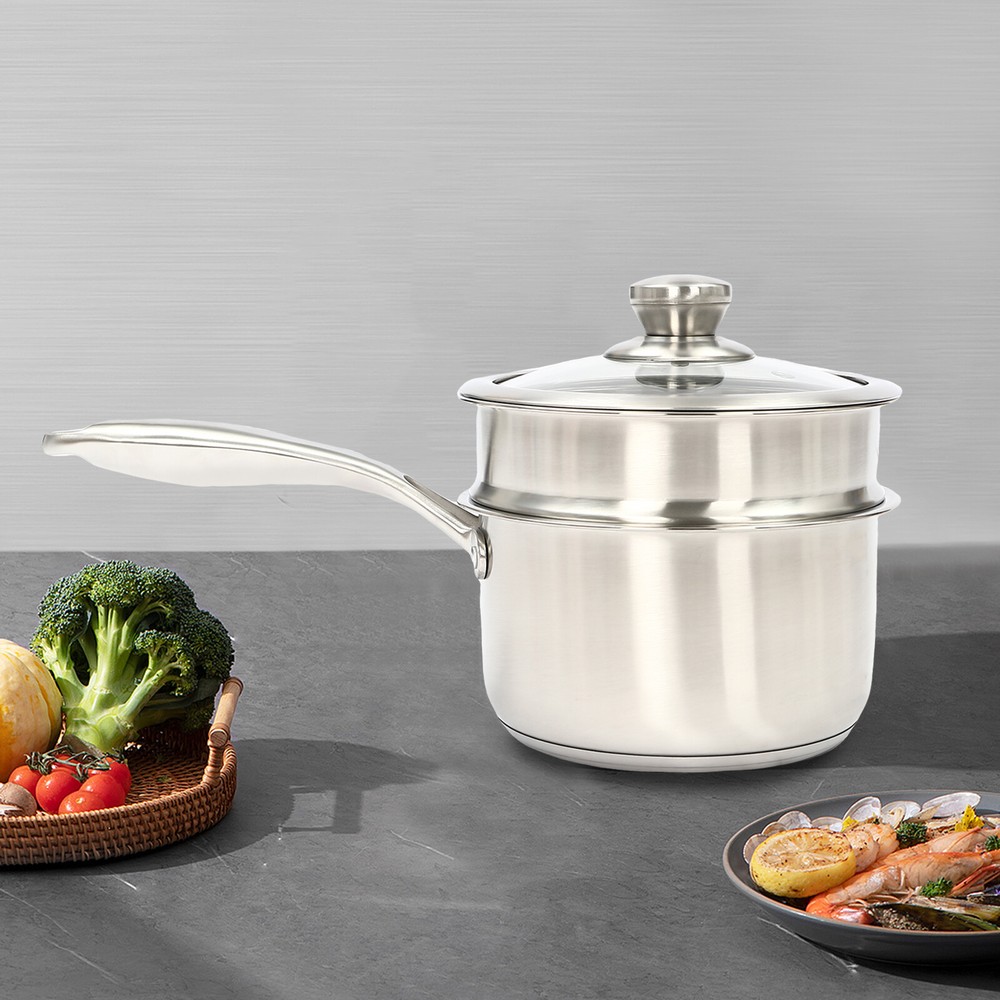 Large Capacity Sauce Pan For Cooking With Handle Double Layer Steaming Pot