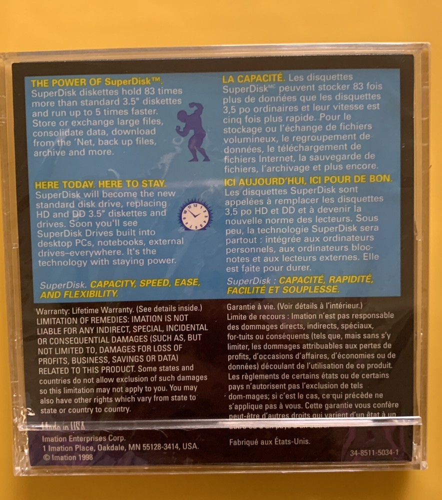 IMATION 120MB Super Disk LS 120 (Single Disk) Sealed