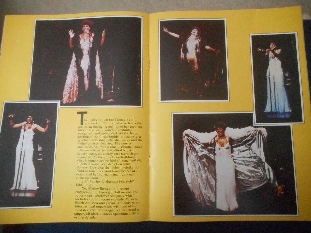 SHIRLEY BASSEY CARNEGIE HALL PROGRAM OCT 3 1981