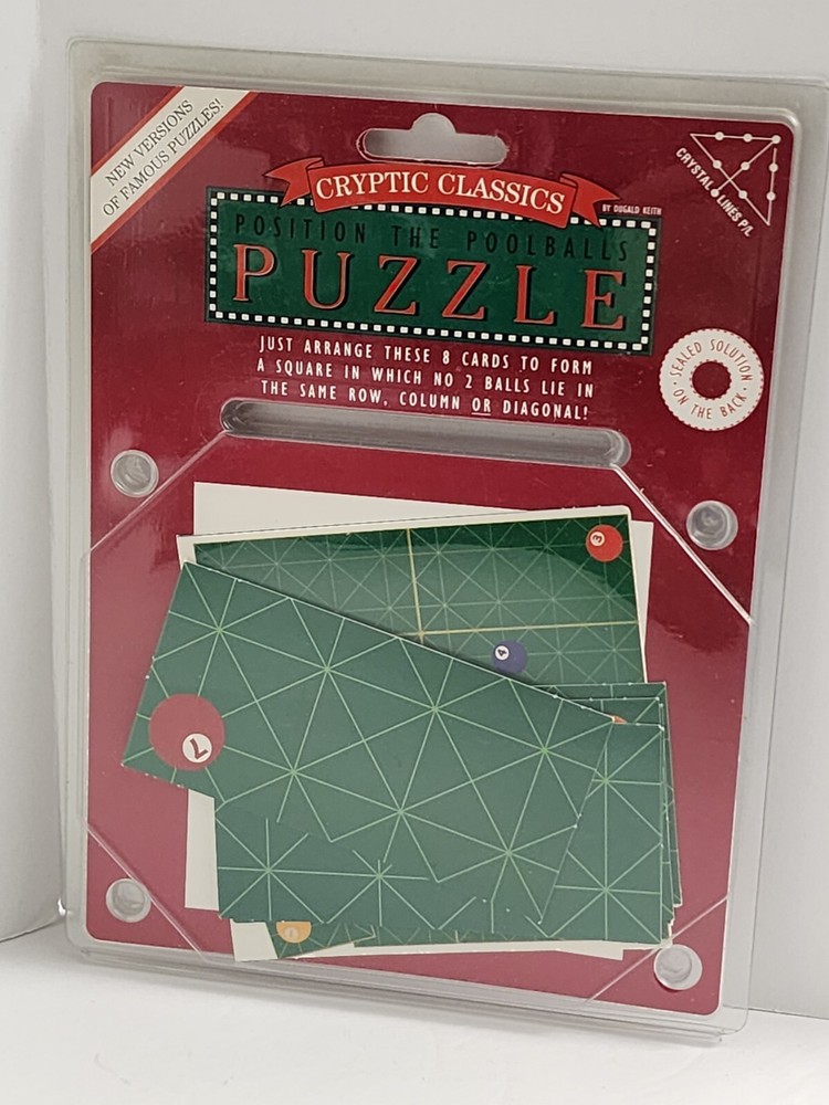 Cryptic Classics Puzzle, Position the Poolballs, Dugald Keith 1993 Crystal Lines