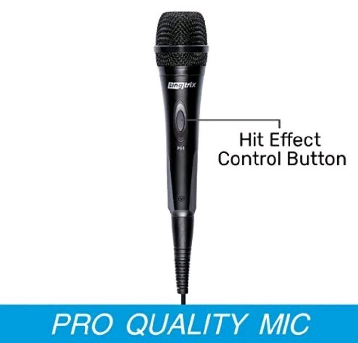 Professional Karaoke Machine Microphone with Hit Button to Activate Effects