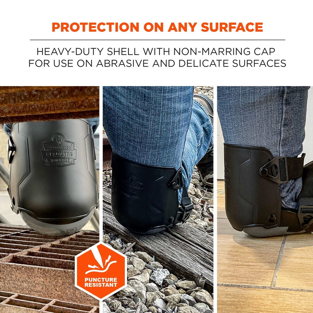 Ergodyne ProFlex 360 Knee Pad, Hinged Design, Hard Shell, Non-Marring Rubber ...