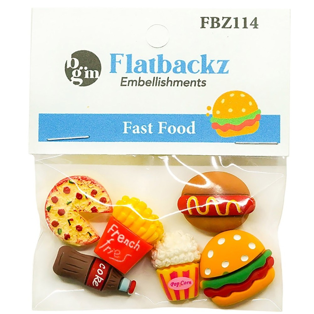 Buttons Galore Flatbackz Embellishments-Fast Food