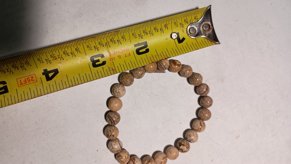 Picture Jasper Stone Bead Stretch Bracelet (C18)