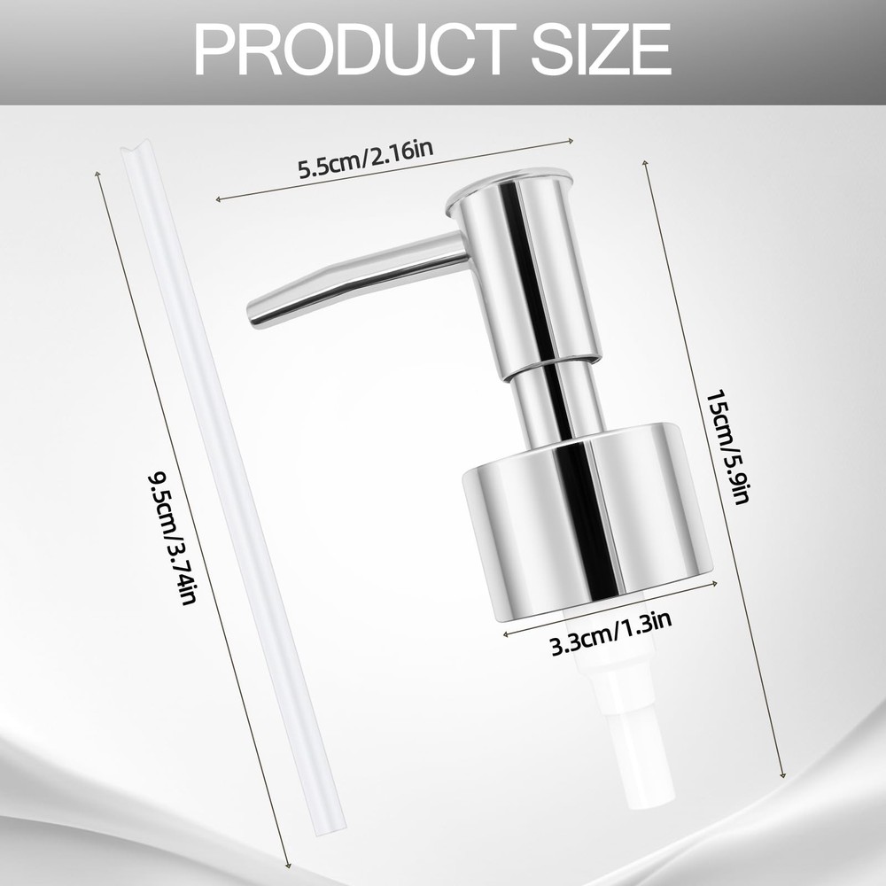 2pack Silver Soap Dispenser Pump Replacement - for Lotion &