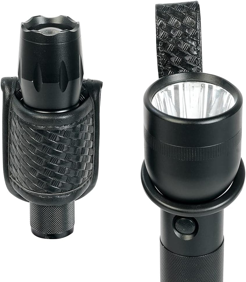 Compact Flashlight Holder(Open Top)+ Flashlight Ring Strap Holder Hold Mag Lite