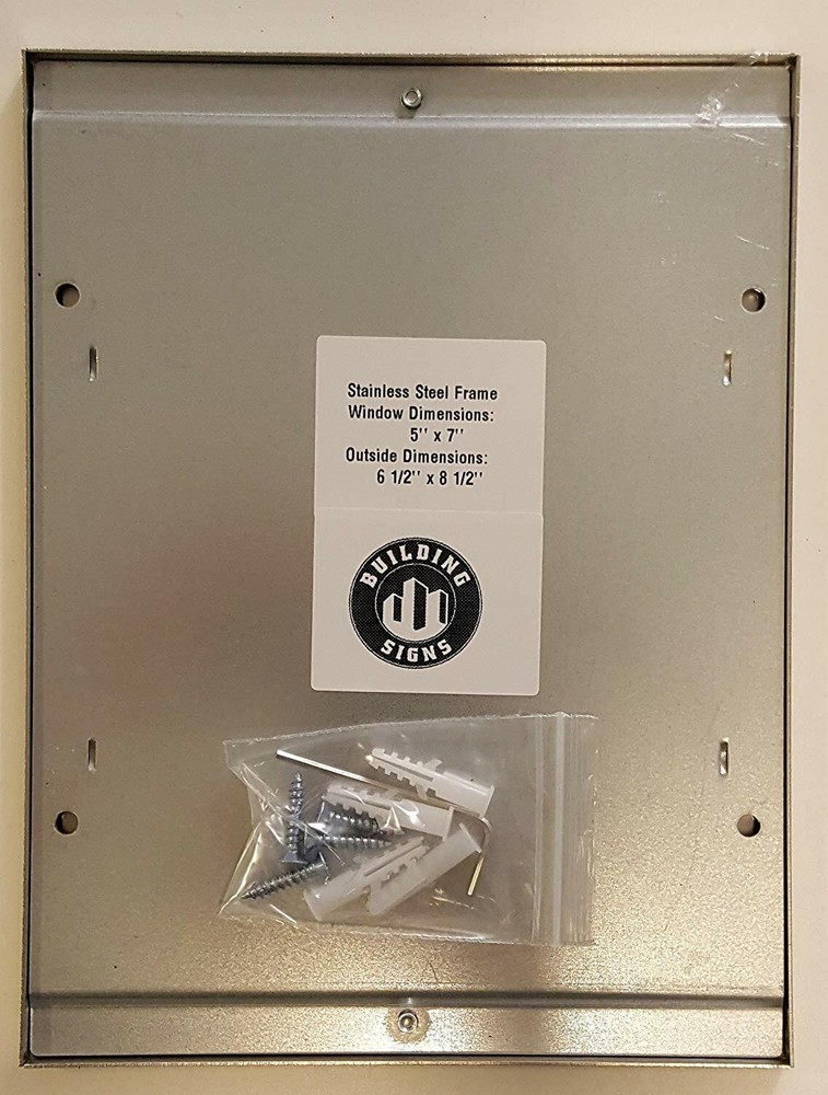 Elevator Permit Frame 5x7 Stainless Steel-REF24-1027