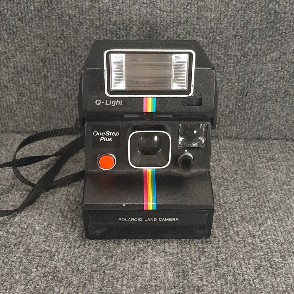 Polaroid One Step Plus Rainbow with Q-Light 2351 Flash Land Camera READ UNTESTED