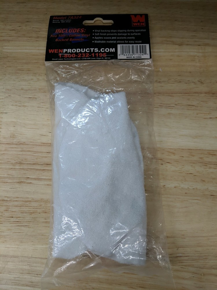 WEN 7A324 7-Inch Terry Cloth Applicator Bonnets (2-Pack)