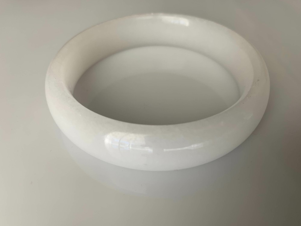 Gorgeous Natural Authentic White Jade Bangle Jade Bracelet Nephrite Grade A 62mm