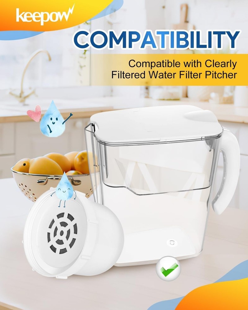 Water Filters Compatible with Clearly Filtered Water Pitcher,3Pack