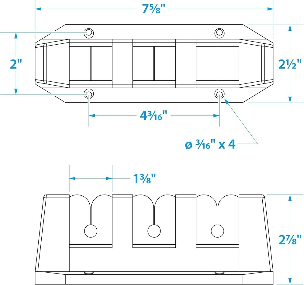 Efficient 3-Rod ABS Storage Holder - Protects Rods with Closed Foam Inserts