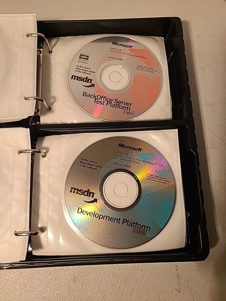 MICROSOFT MSDN Software Discs w/Storage Case Lot of 43