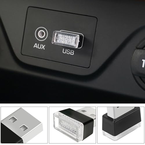 4PCS USB LED Car Interior Atmosphere Lamp, Plug-in USB Interface Ice Blue