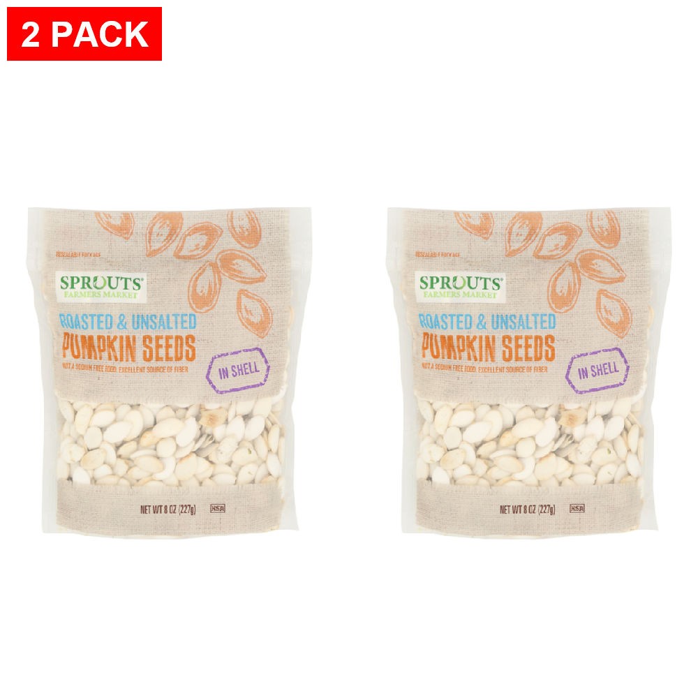 2 Pack - Sprouts Roasted Unsalted In Shell Pumpkin Seeds 8 oz