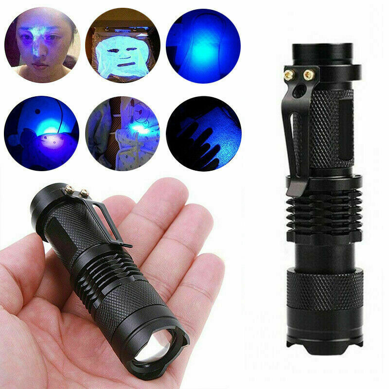 Black Light UV Flashlight - 395nm - Detects Stains & Urine - Zoomable Feature