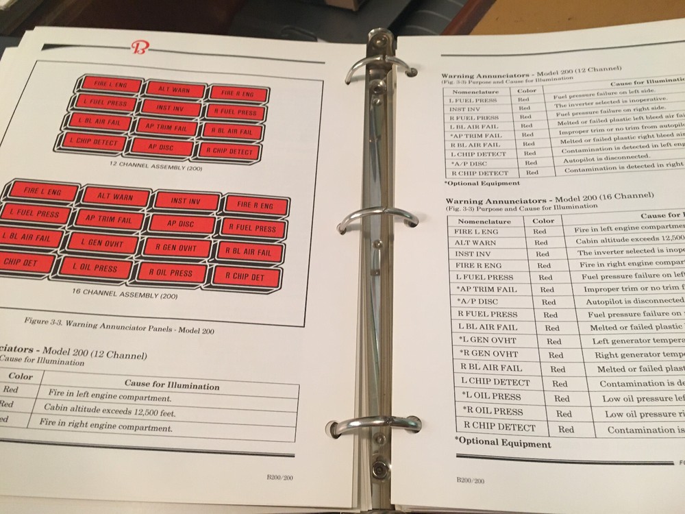 BeechTraining Center Super King Air B200/200 Pilot Training Workbook Manual