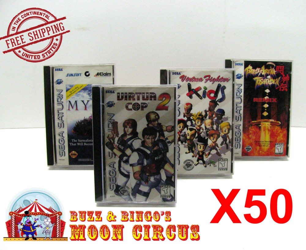 50x SEGA SATURN CIB GAME - CLEAR PLASTIC PROTECTIVE BOX PROTECTOR SLEEVE CASE