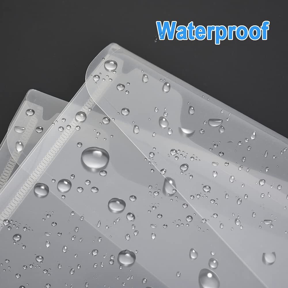 Clear A4 Plastic wallets Stud Document Wallet Files Folders Filing School Office